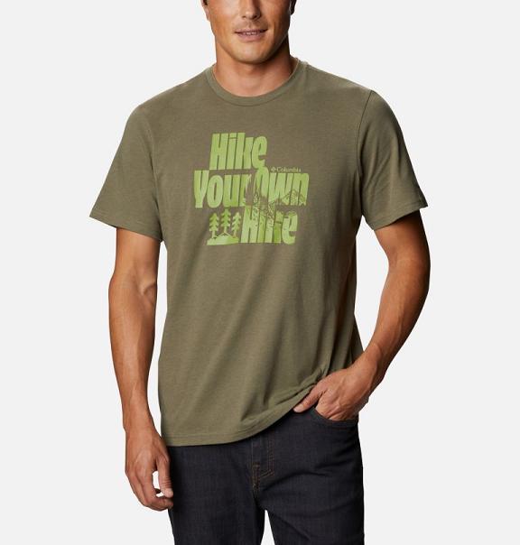 Columbia Alpine Way T-Shirt Green For Men's NZ19073 New Zealand